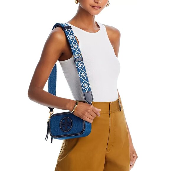 Tory Burch Miller Denim Mini Crossbody Bag Denim Multi OS - Picture 2 of 16